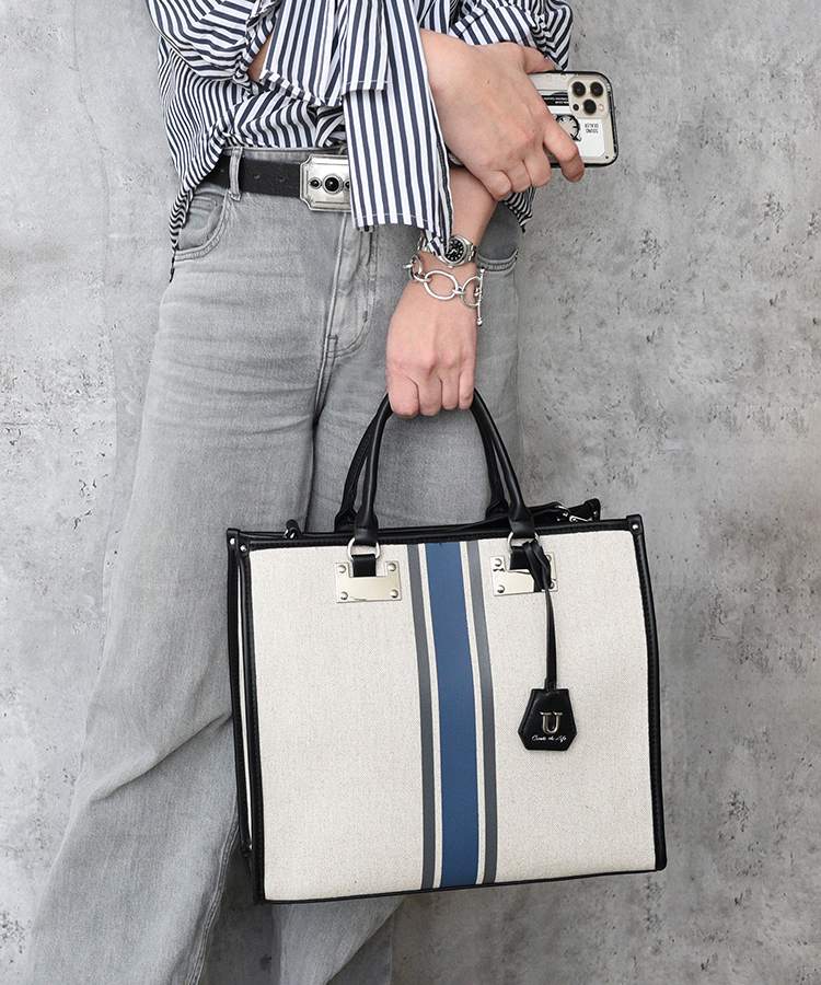 Parisian【パリジャン】ラインキャンバストート／Lサイズ