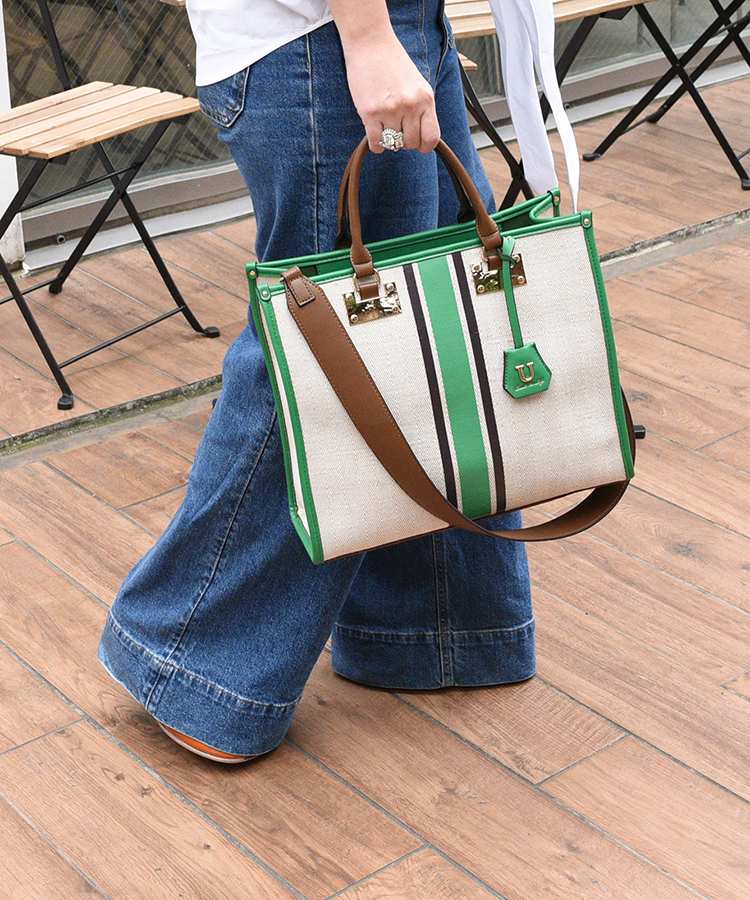 Parisian【パリジャン】ラインキャンバストート／Lサイズ