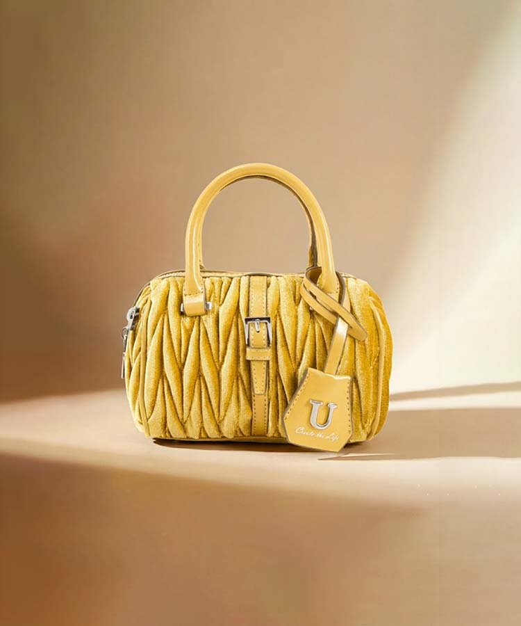 Mou Julia Petit【ムー ジュリア プティ】ベルベットボストンバッグ