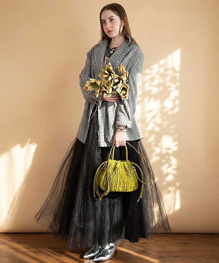 Mou【ムー】ベルベットドロストバッグ