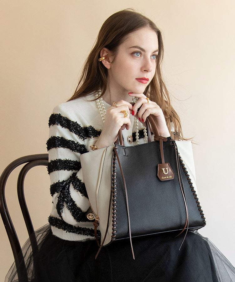 Point sac【ポワン サック】スエードコンビジッパートートバッグ