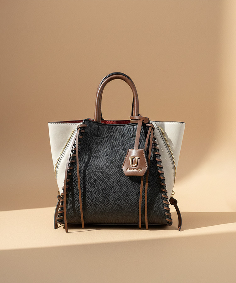 Point sac【ポワン サック】スエードコンビジッパートートバッグ／Sサイズ