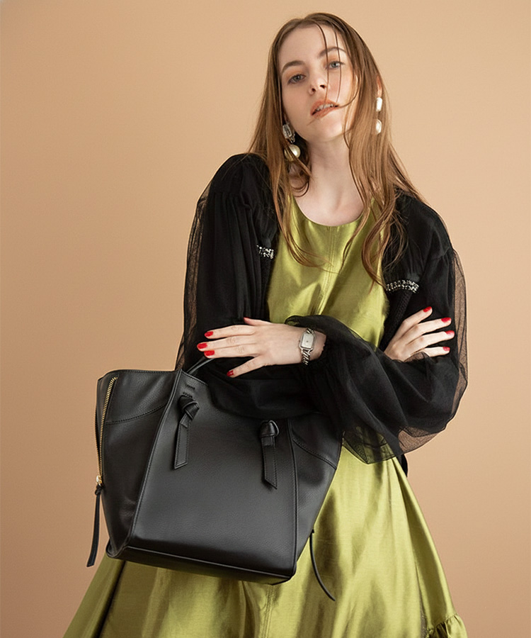 Lier【リエール】ジッパートートバッグ／ショルダー付き【TVドラマ着用】