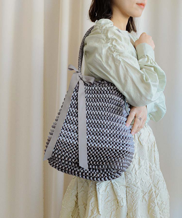 Ruban【ルバン】リボンニット編みバッグの通販/ レディースバッグの
